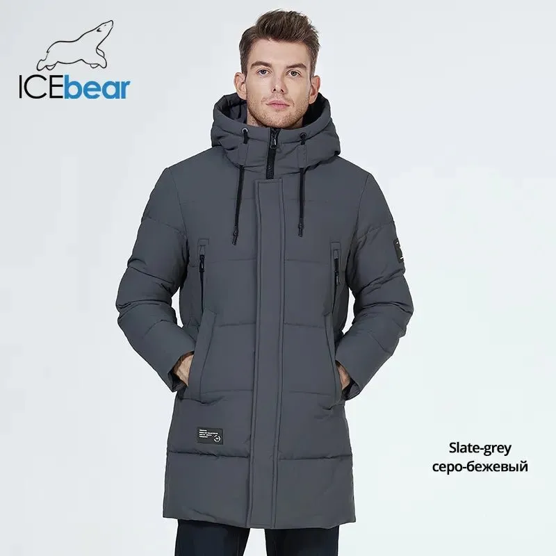 Manteau hiver mi-long à capuche pour homme ICEbear - MWD3061D