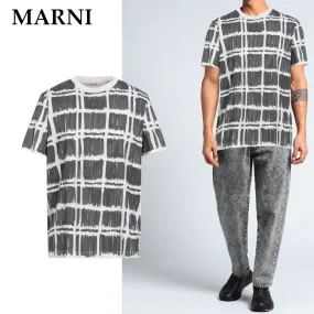 MARNI  |Crew Neck Bi-color Cotton Short Sleeves Oversized Designers