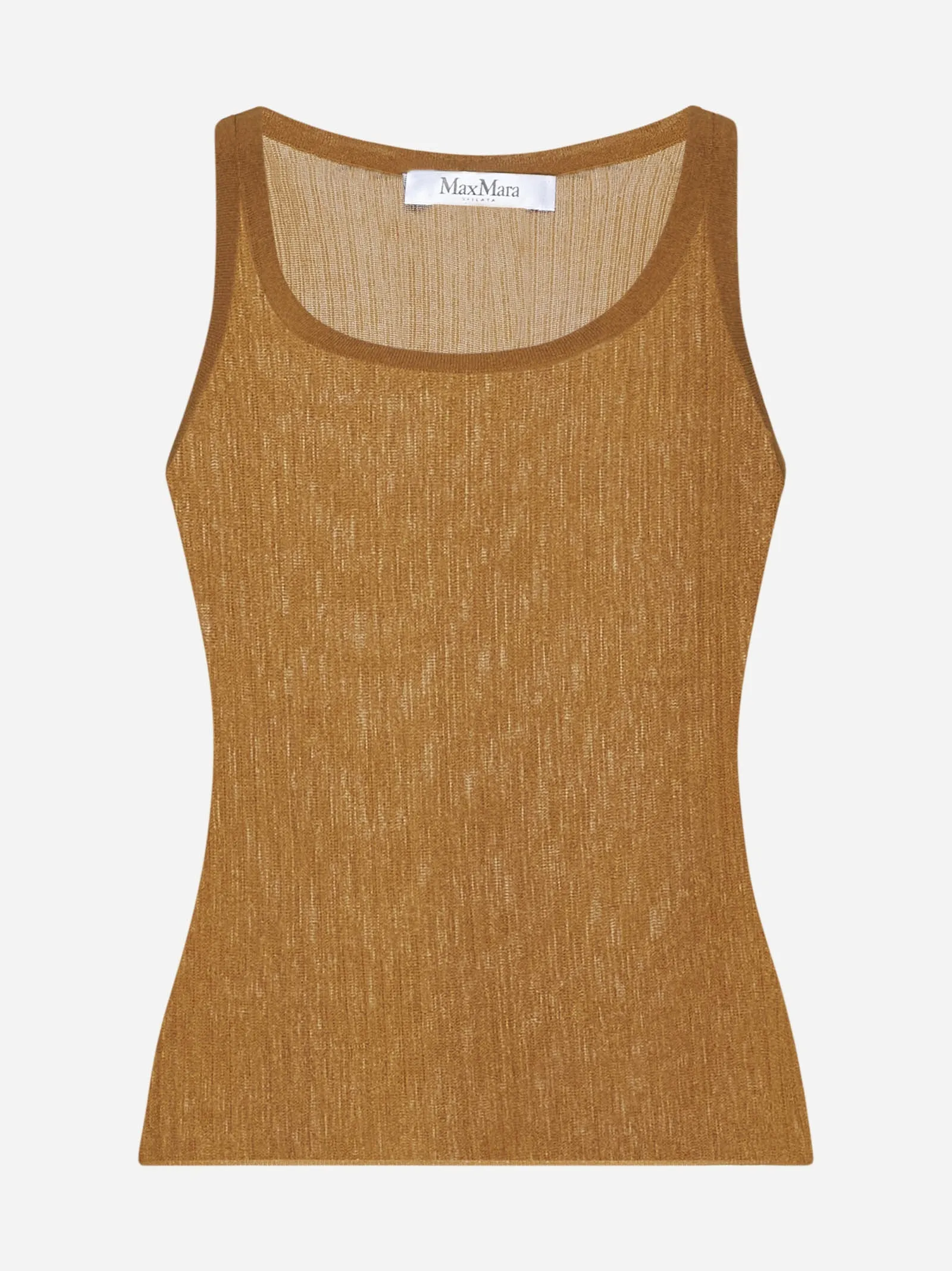 MaxMara  |Ribbed silk top