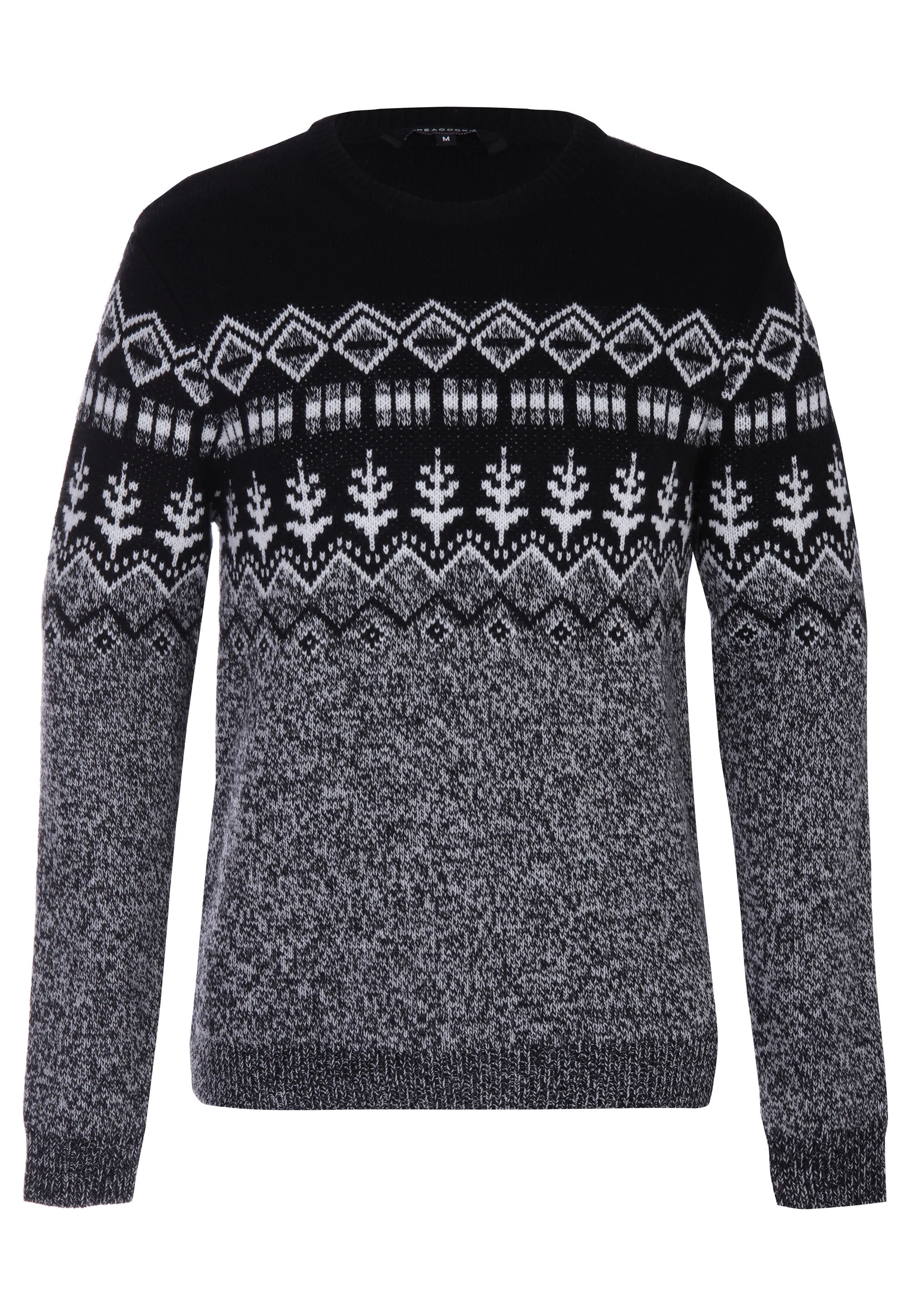 Mens Black Fairisle Christmas Knitted Jumper