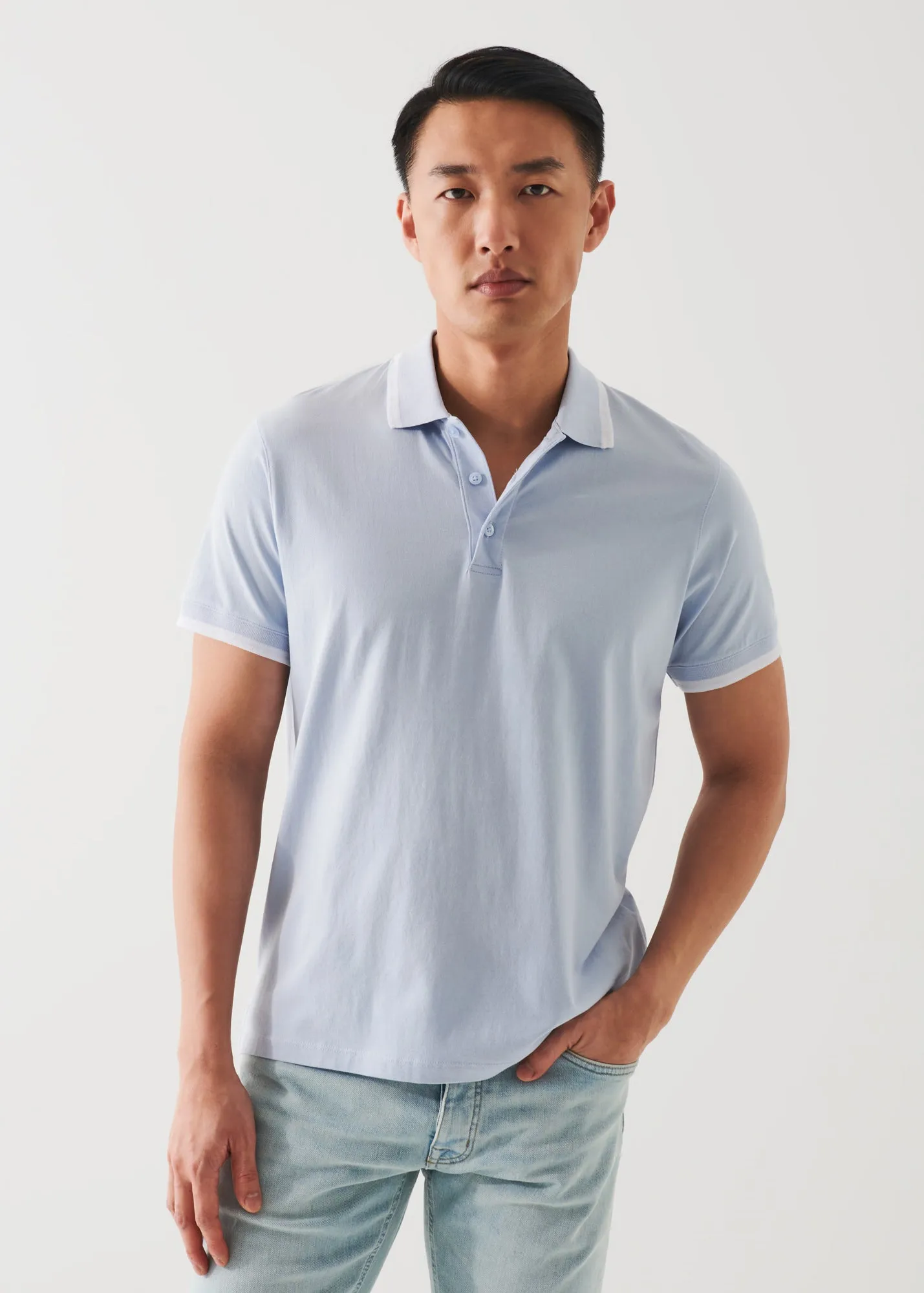 MERCERIZED PIMA COTTON TIPPED POLO