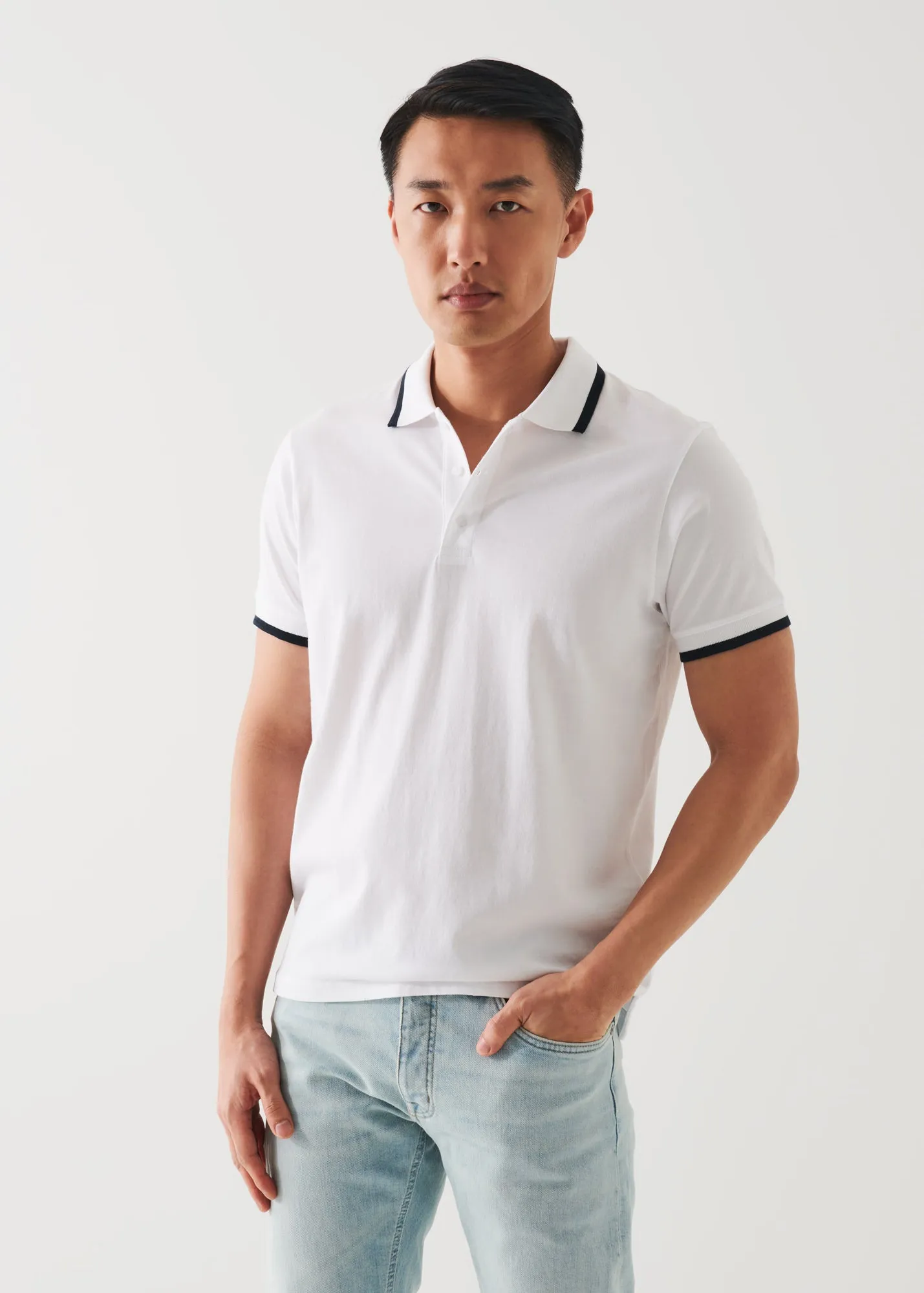 MERCERIZED PIMA COTTON TIPPED POLO