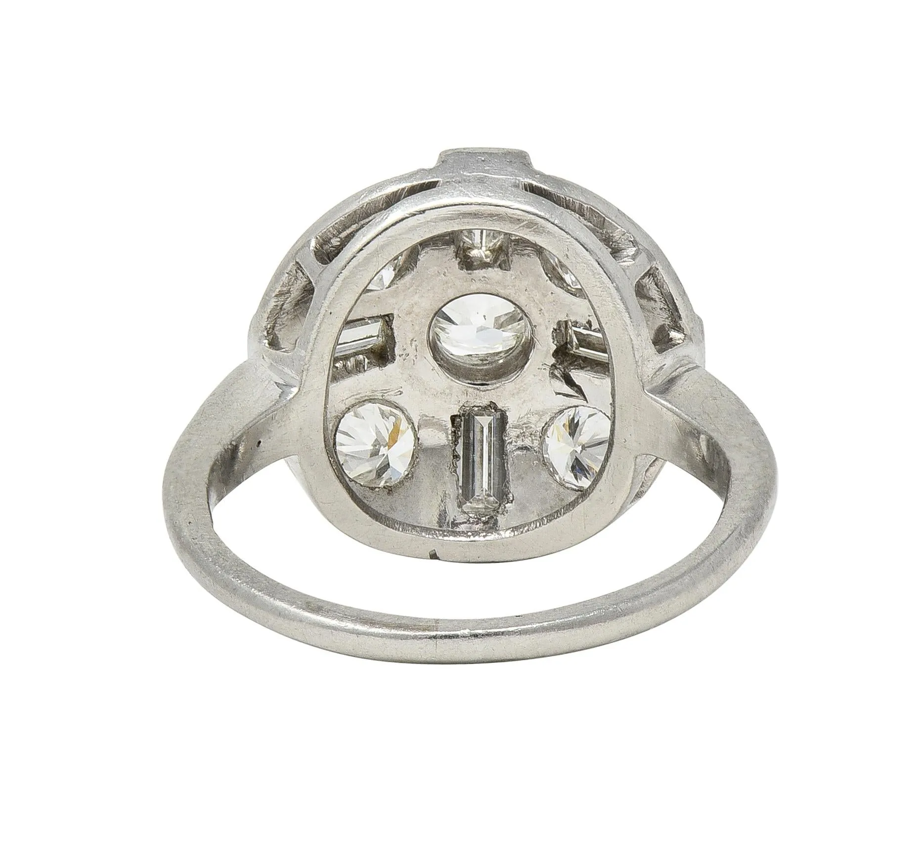 Mid-Century 1.00 CTW Diamond Platinum Vintage Circular Dinner Ring