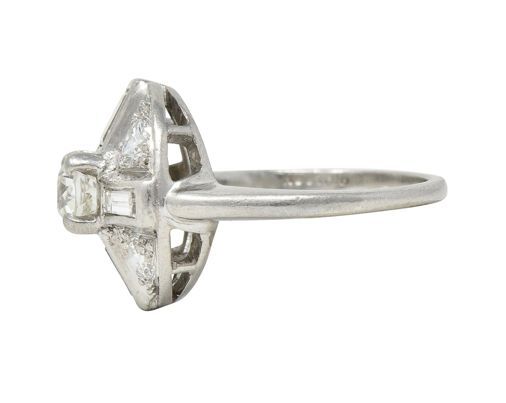 Mid-Century 1.00 CTW Diamond Platinum Vintage Circular Dinner Ring