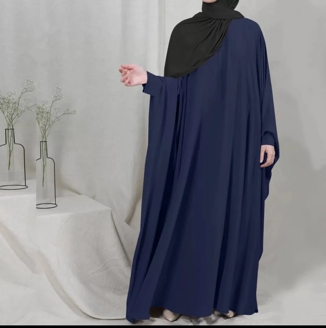 Midnight Navy butterfly  Abaya