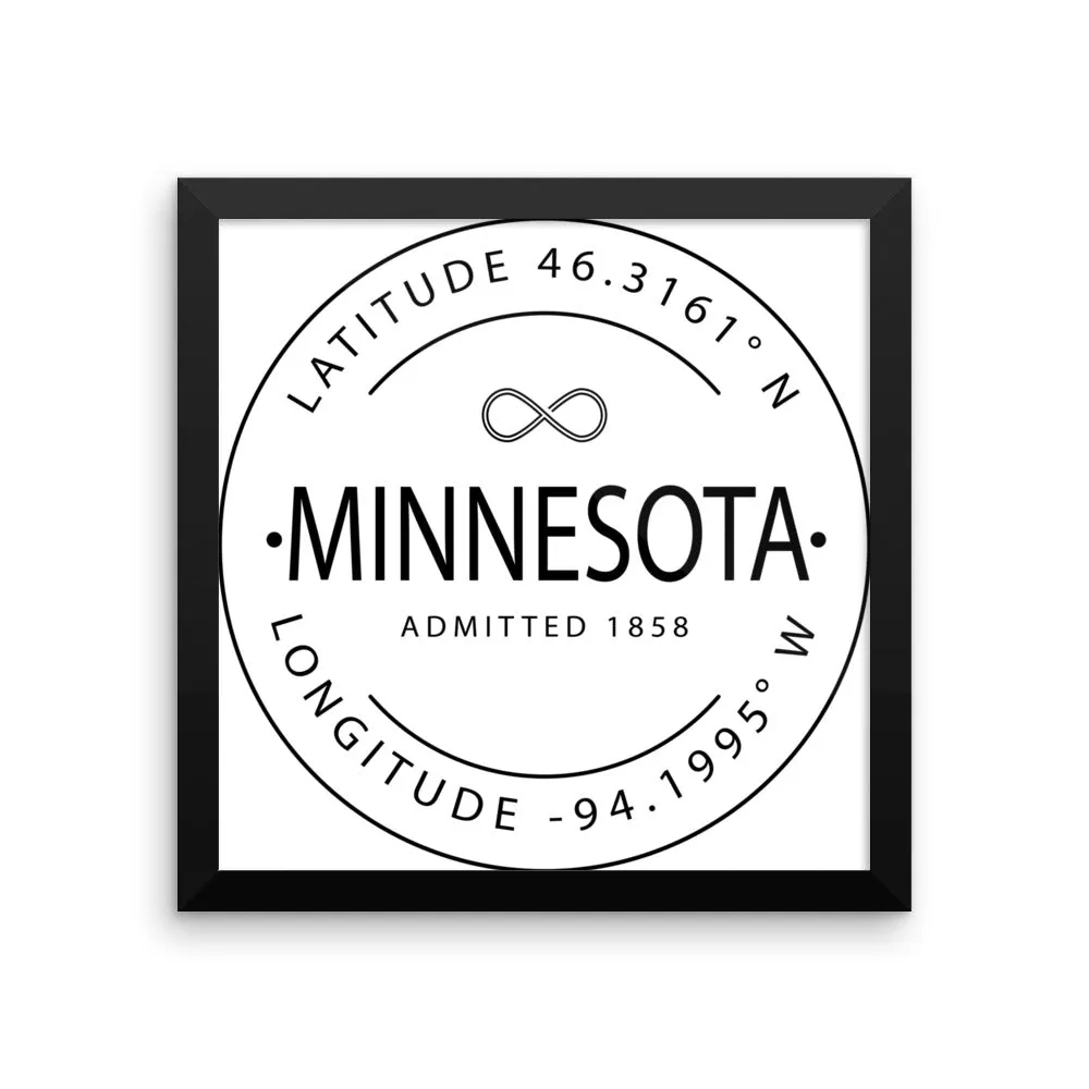 Minnesota - Framed Print - Latitude & Longitude