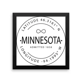 Minnesota - Framed Print - Latitude & Longitude