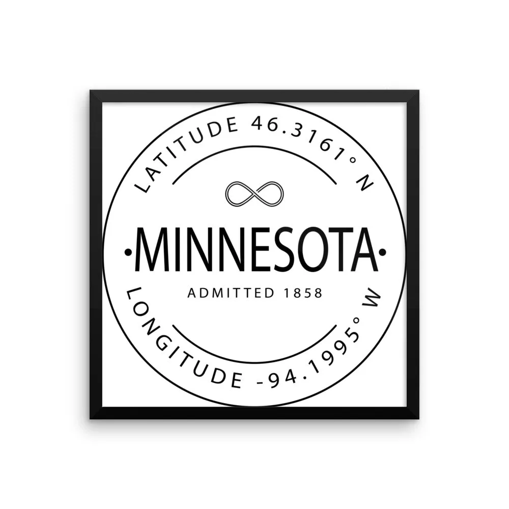 Minnesota - Framed Print - Latitude & Longitude