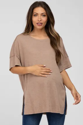 Mocha Knit Oversized Maternity Top