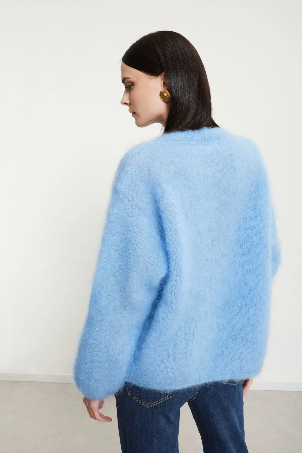 Mohair blend fluffy jumper