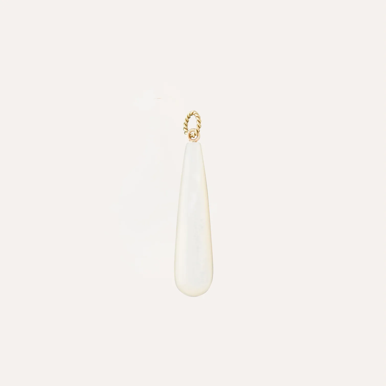 Mother of Pearl White Long Teardrop Charm