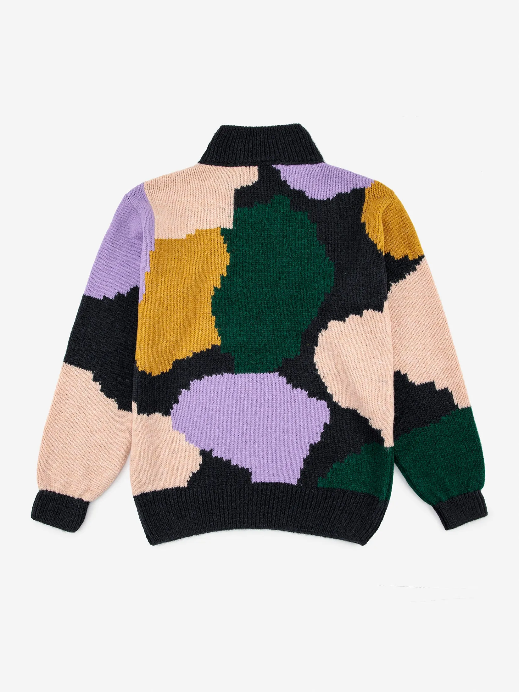 MULTICOLOUR JACQUARD HIGH NECK KNITTED JUMPER