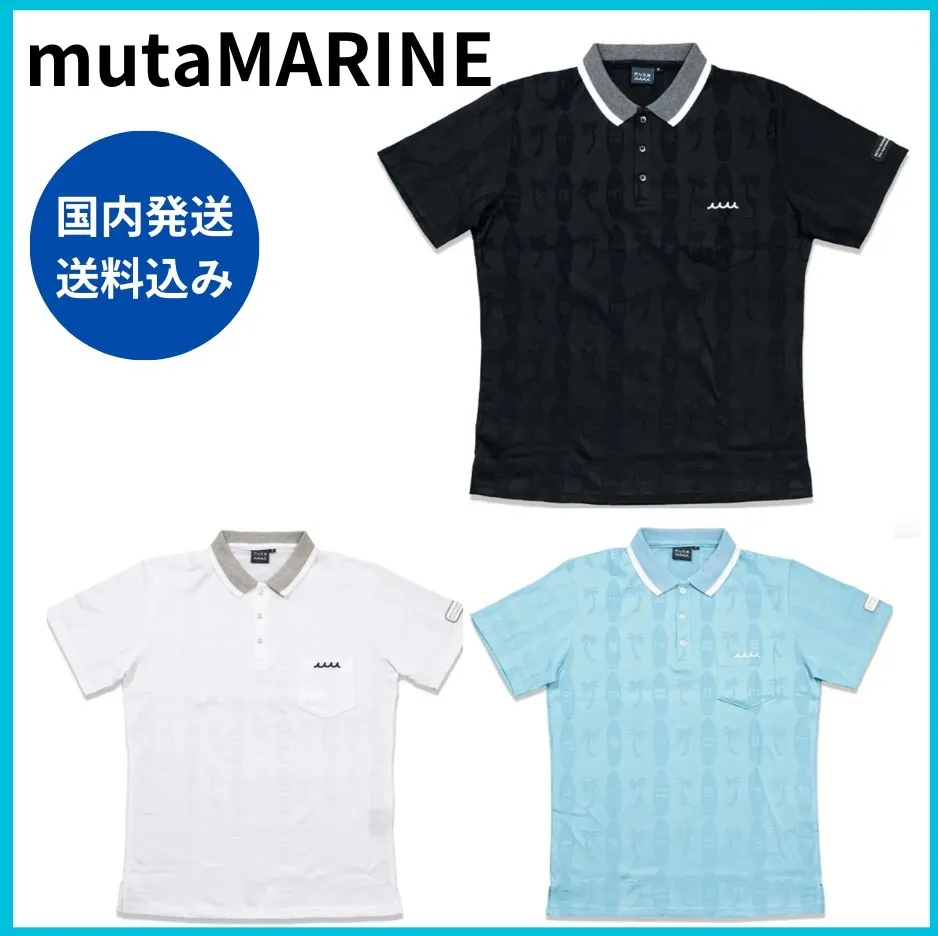 muta  |Plain Cotton Short Sleeves Logo Polos