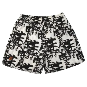 Naruto Allover Black & White Print Short