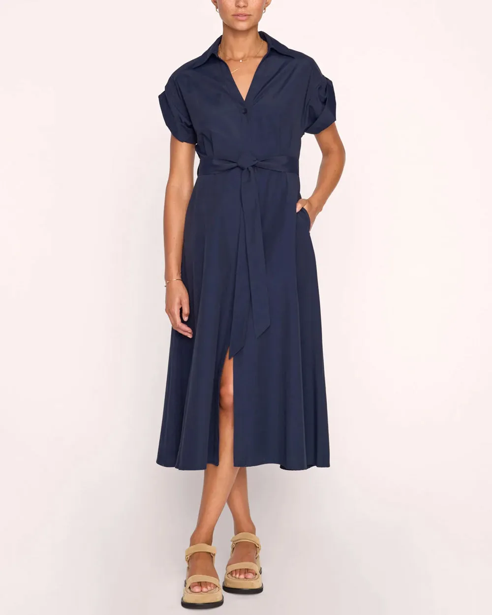 Navy Belted Fia Dress