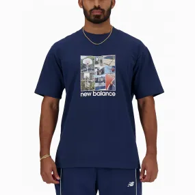 NEW BALANCE HOOPS GRAPHIC T-SHIRT DARK NAVY - MT41598