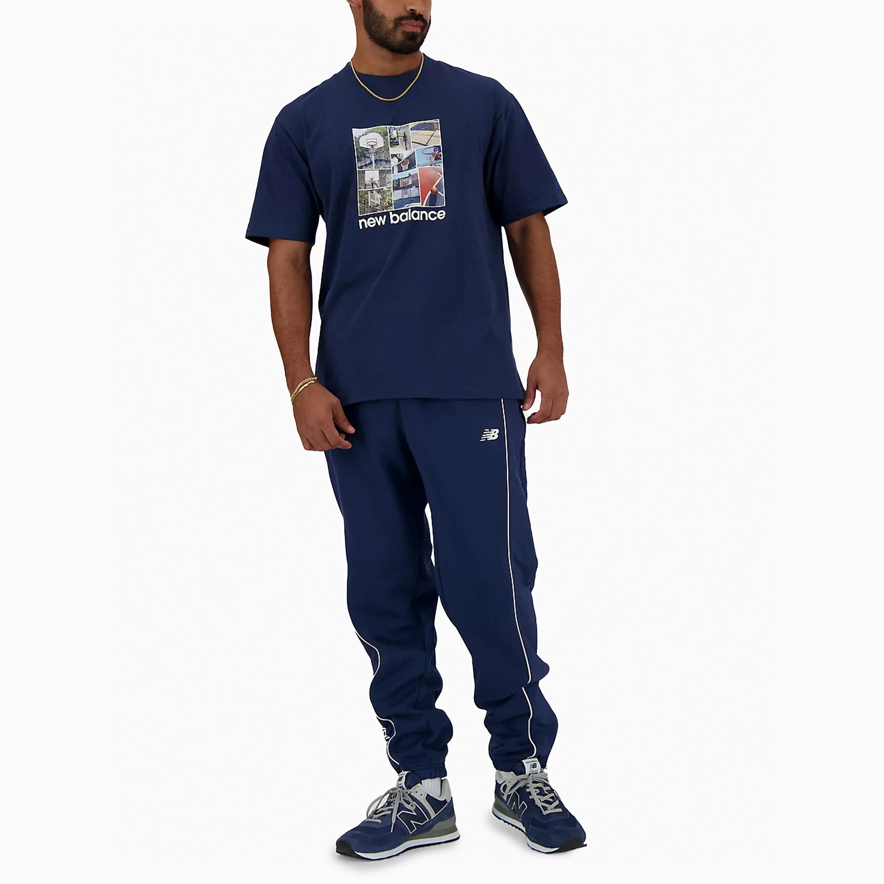 NEW BALANCE HOOPS GRAPHIC T-SHIRT DARK NAVY - MT41598