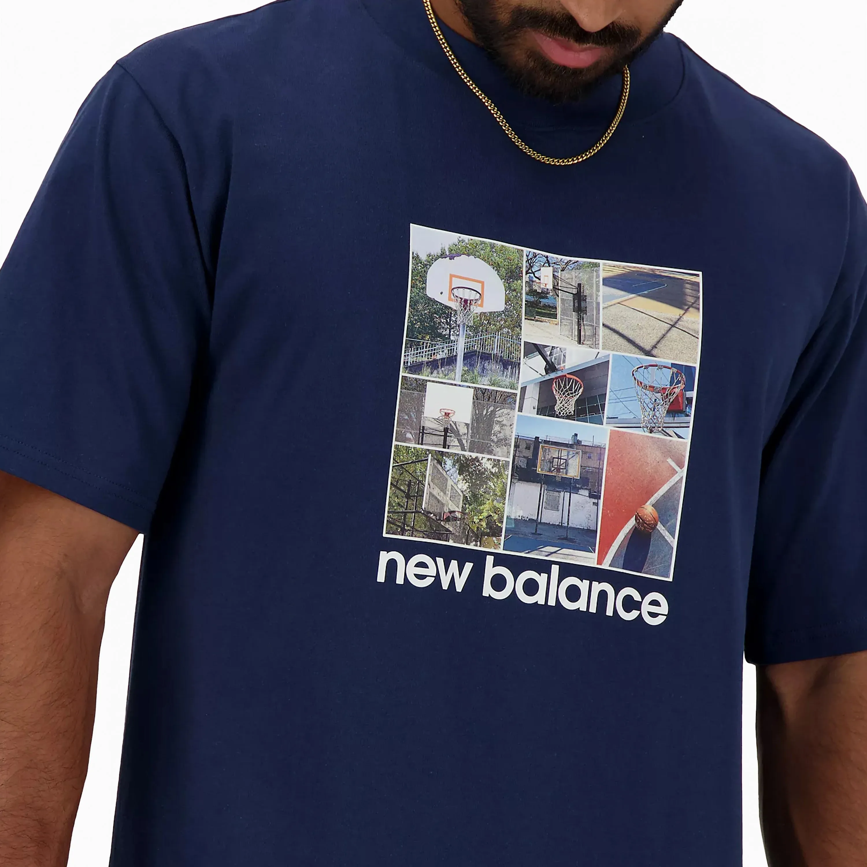 NEW BALANCE HOOPS GRAPHIC T-SHIRT DARK NAVY - MT41598