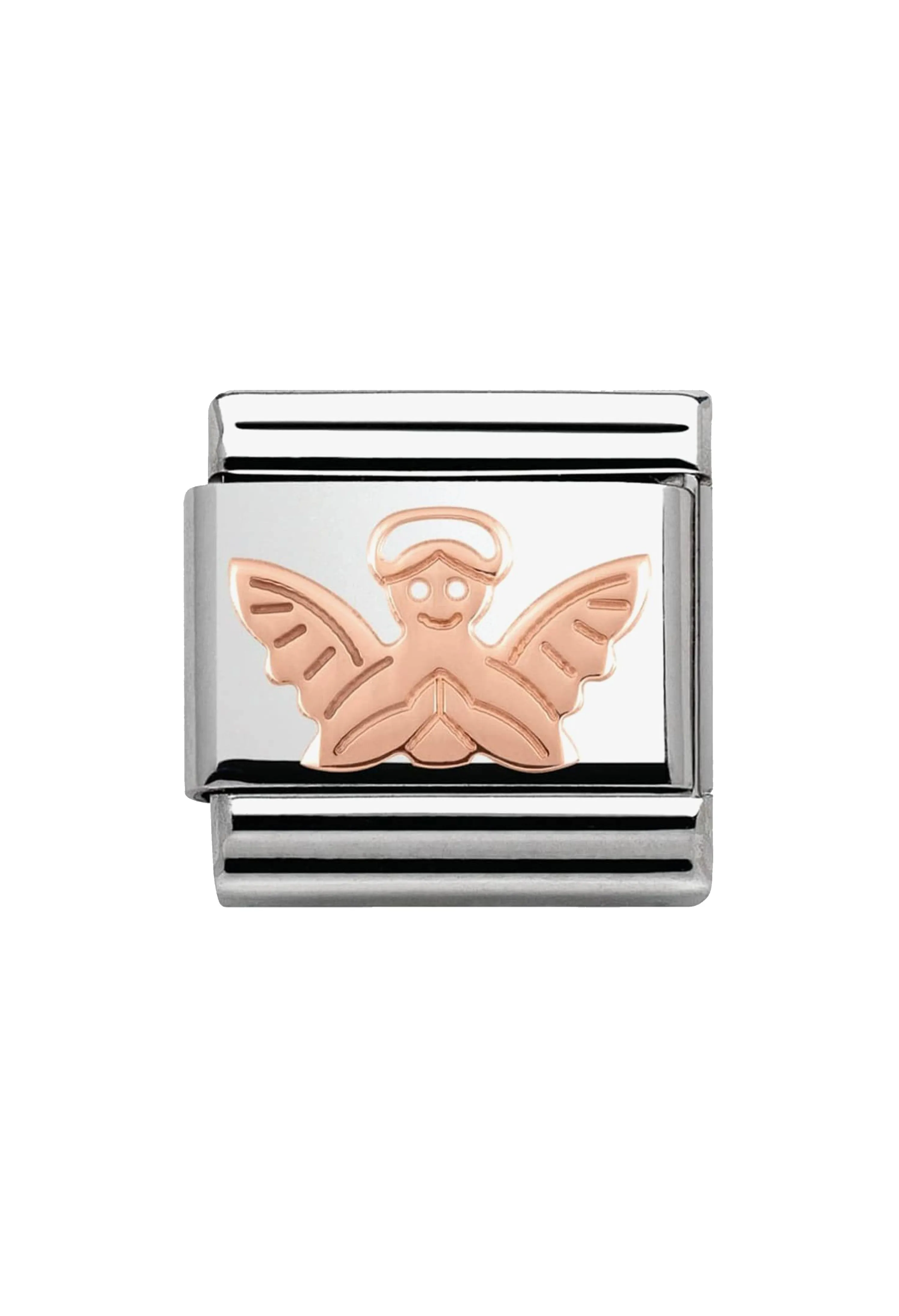 Nomination Composable Classic Link SYMBOLS ANGEL in Stainless Steel & 9k Gold