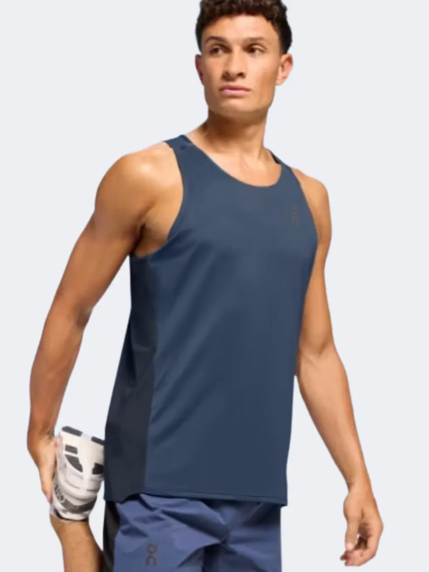 On Performance Men Running Tank Denim/Navy