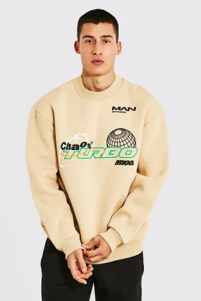 Oversized Extended Neck Motorsport Sweatshirt