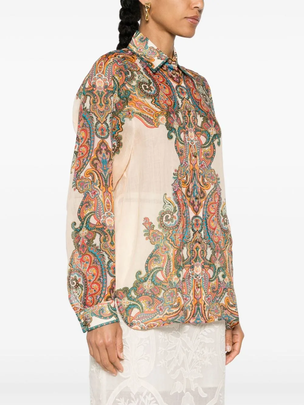 PAISLEY PRINT OVERSIZED SHIRT