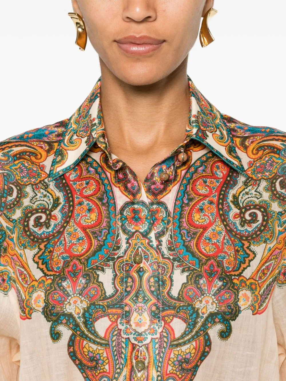 PAISLEY PRINT OVERSIZED SHIRT