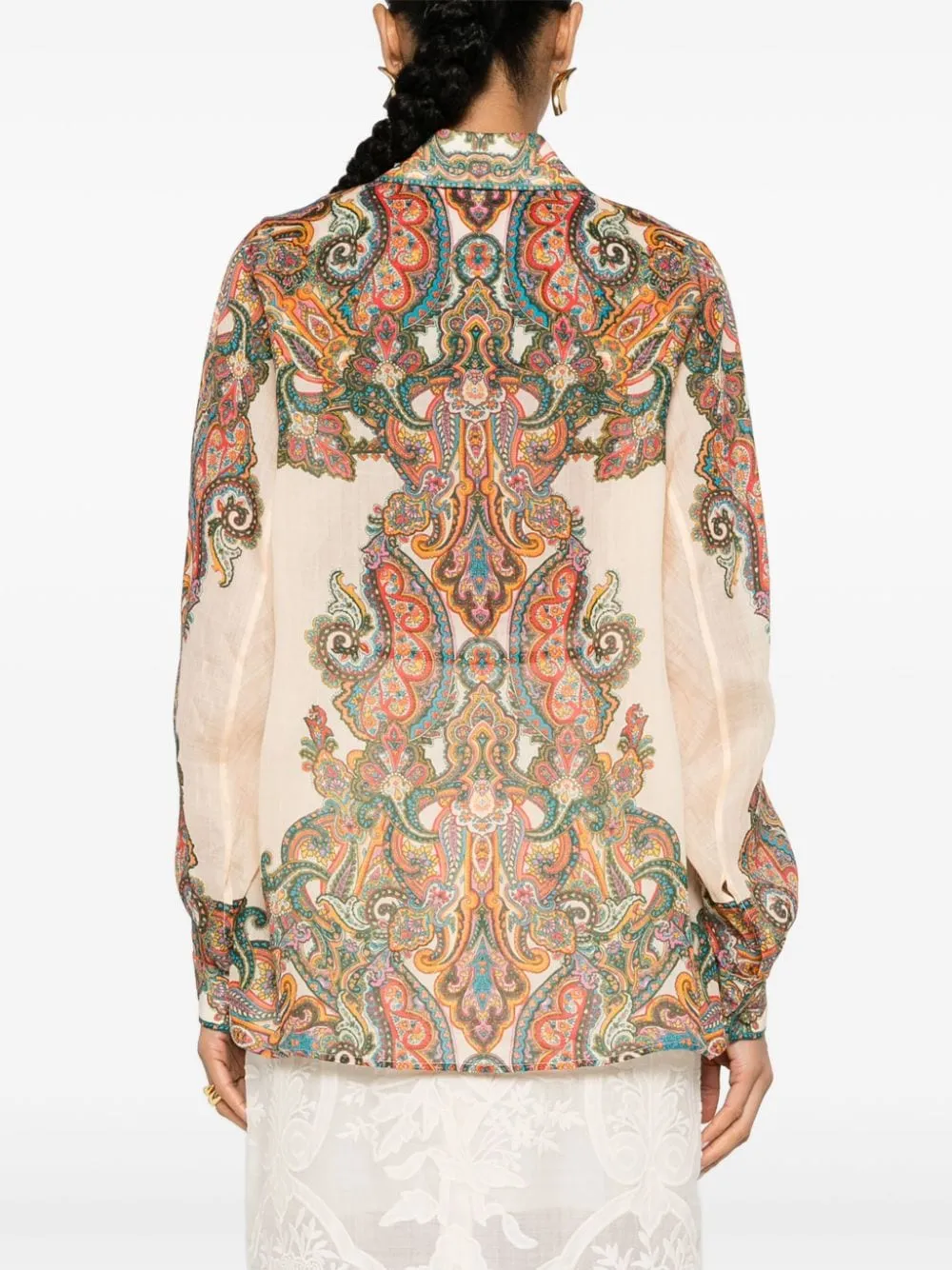 PAISLEY PRINT OVERSIZED SHIRT