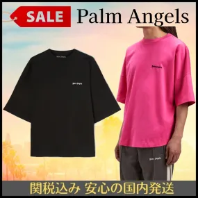 Palm Angels  |Crew Neck Street Style Plain Cotton Short Sleeves Logo