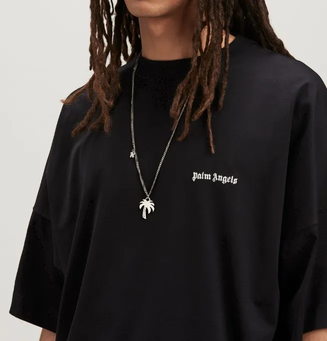 Palm Angels  |Crew Neck Street Style Plain Cotton Short Sleeves Logo