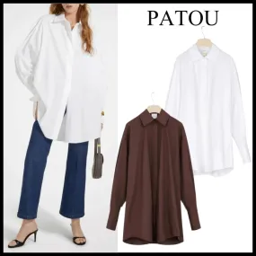 PATOU  |Casual Style Long Sleeves Plain Cotton Office Style