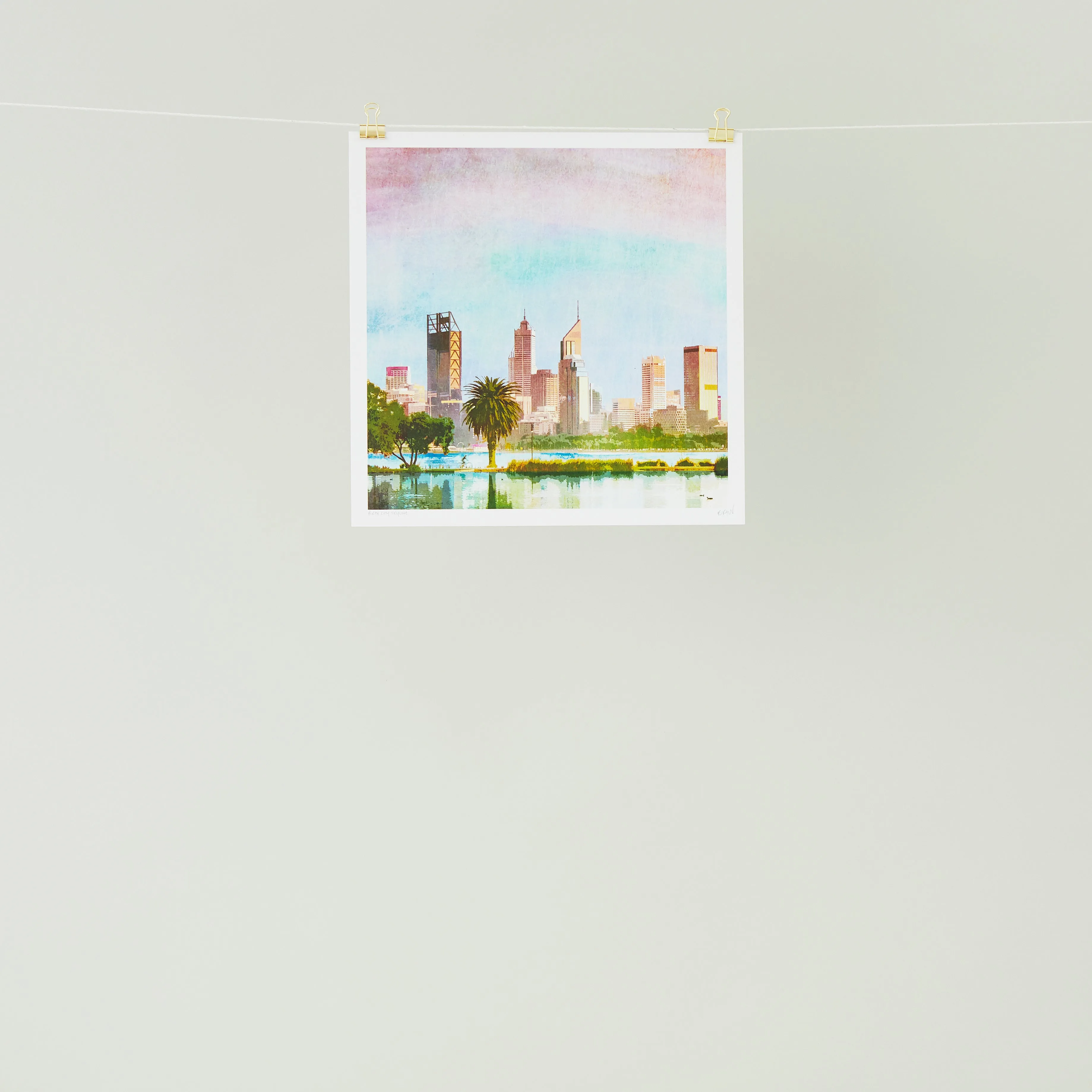 Perth City Skyline Art Print