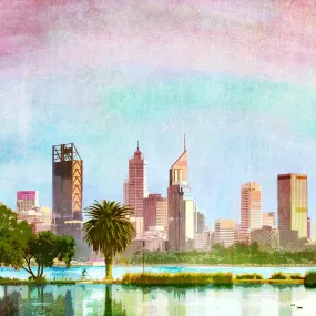 Perth City Skyline Art Print