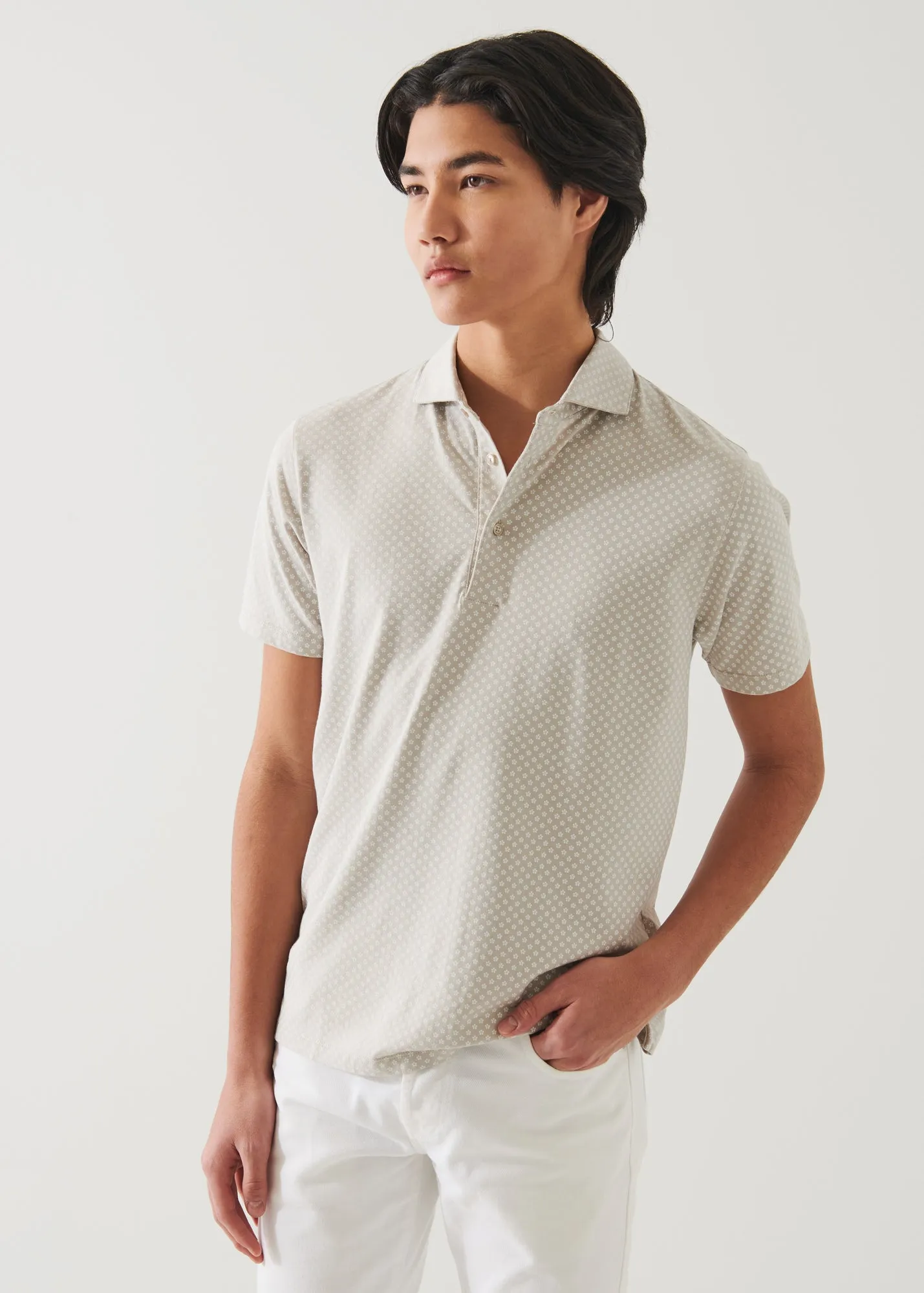 PIMA COTTON STRETCH PRINTED POLO