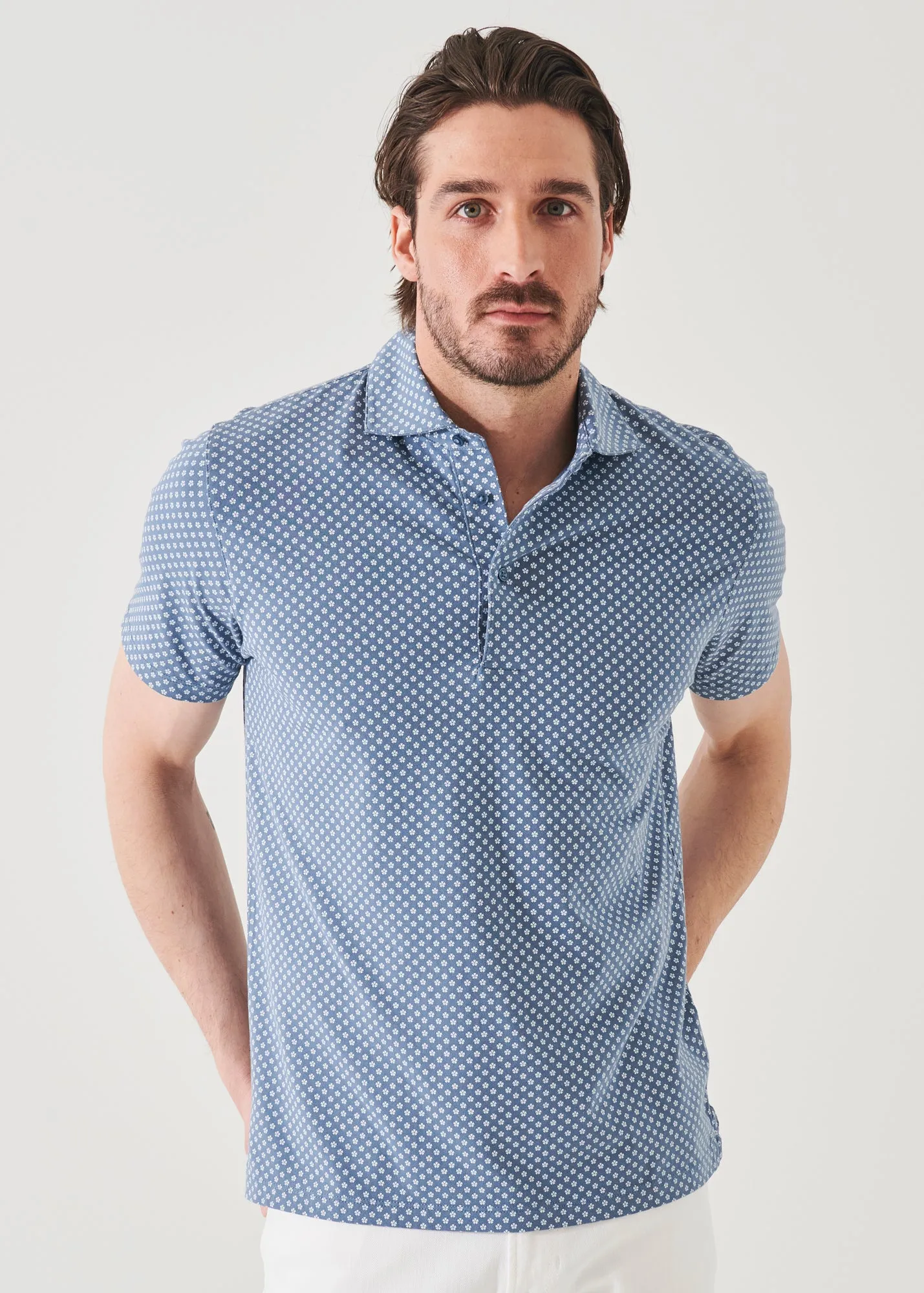 PIMA COTTON STRETCH PRINTED POLO