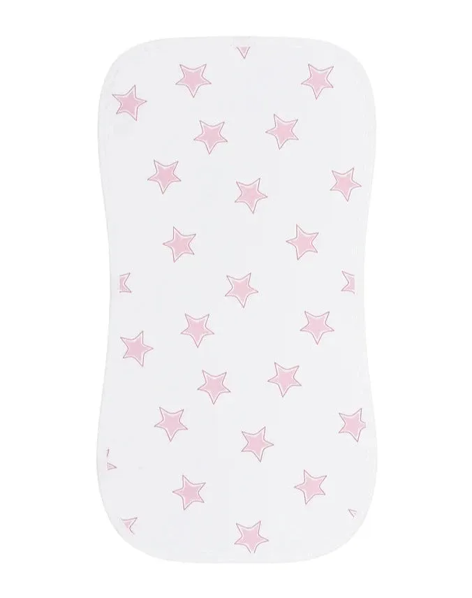 Pink Stars Print Burp Cloth