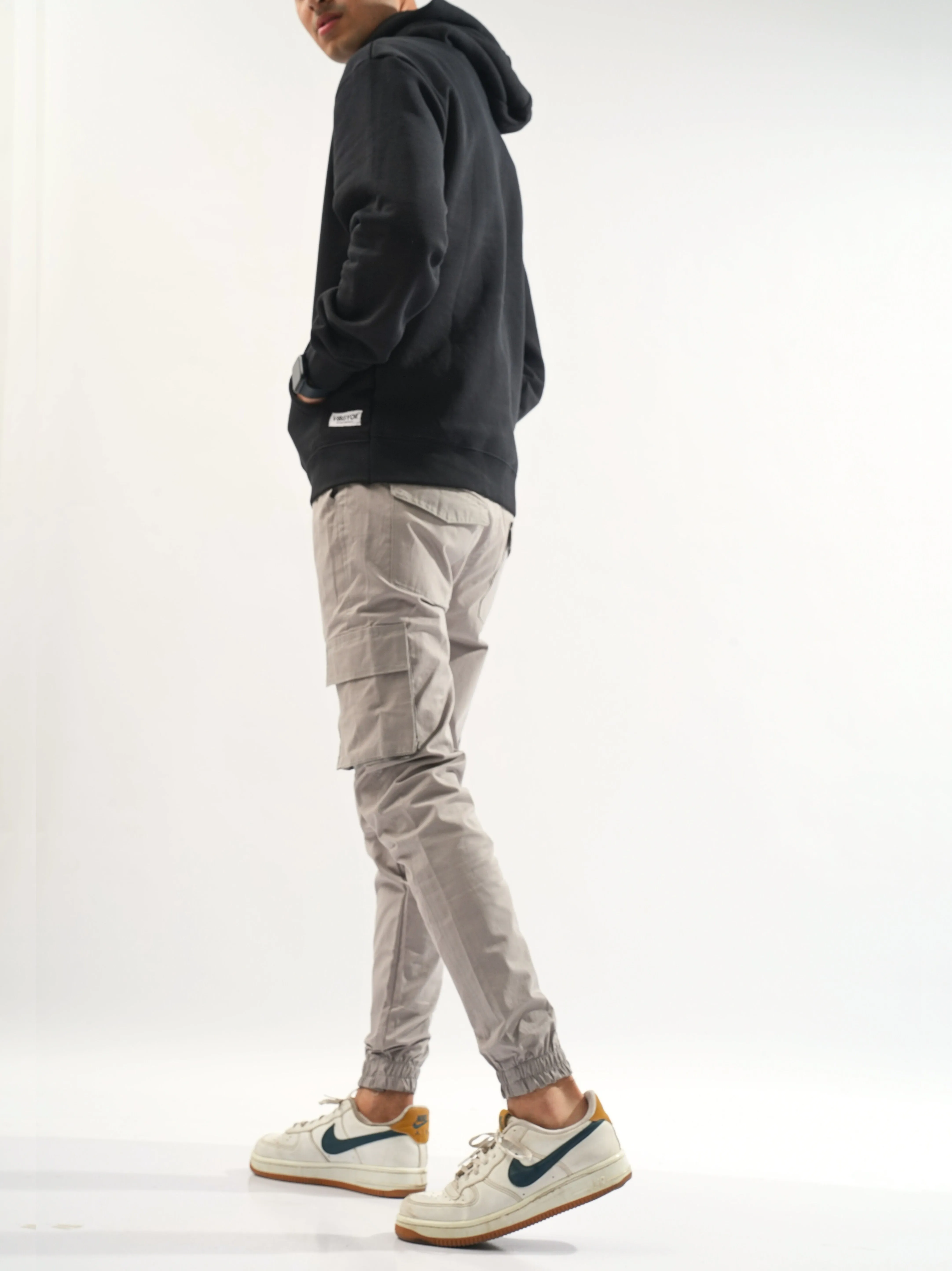 Regular-fit Light Grey Cargo Pants