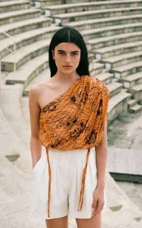 Sabina Musayev Ashlyn Top in Orange Print