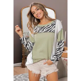 Sage & Zebra Top