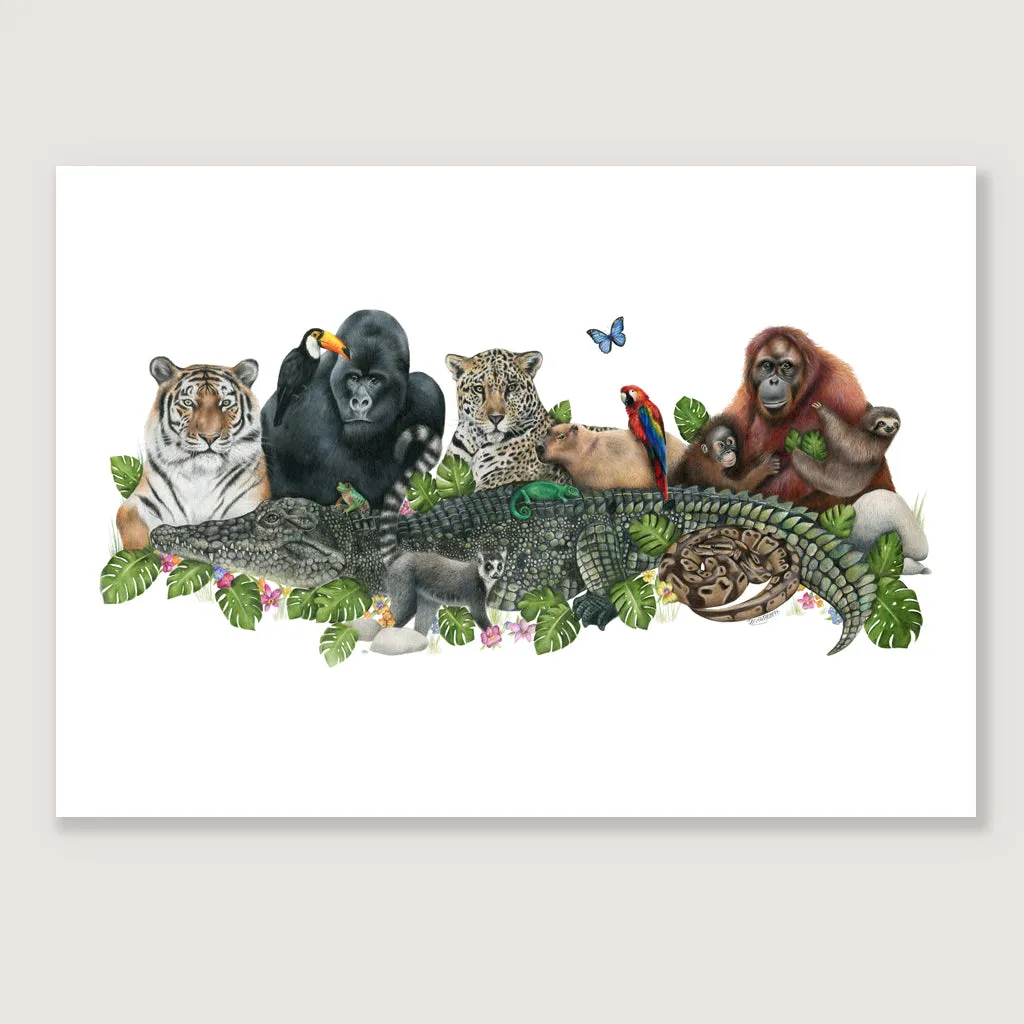 SALE - Jungle Friends print A5