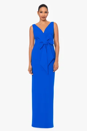 Sam Long Scuba Twist Bow Dress