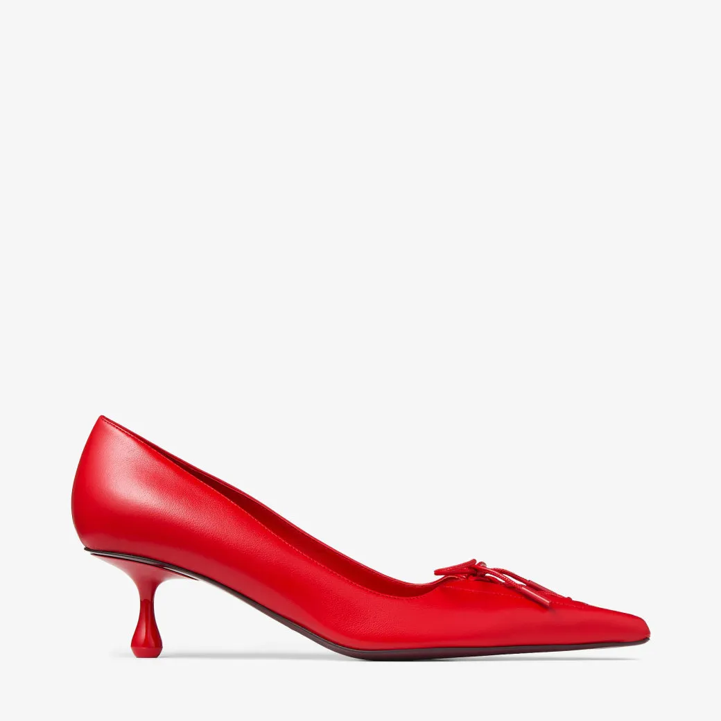 Scarlett 50 Postbox Red Nappa Leather Pumps