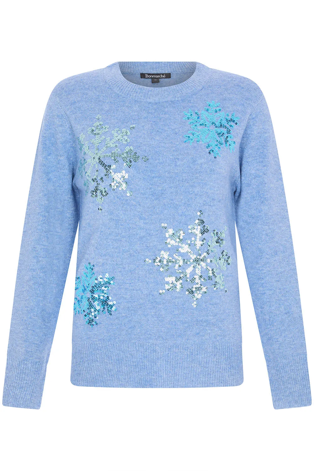 Scattered Sequin Snowflake Jumper