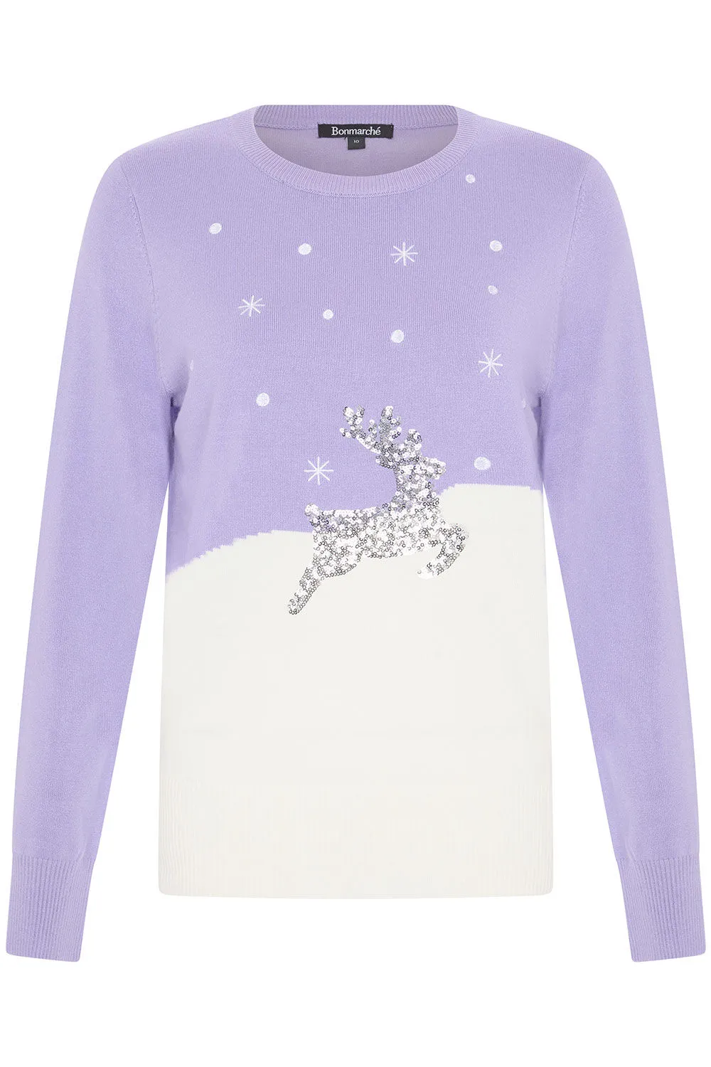 Sequin Reindeer Jumper