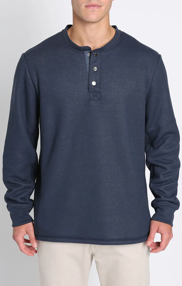 Sherpa Bonded Waffle Long Sleeve Henley