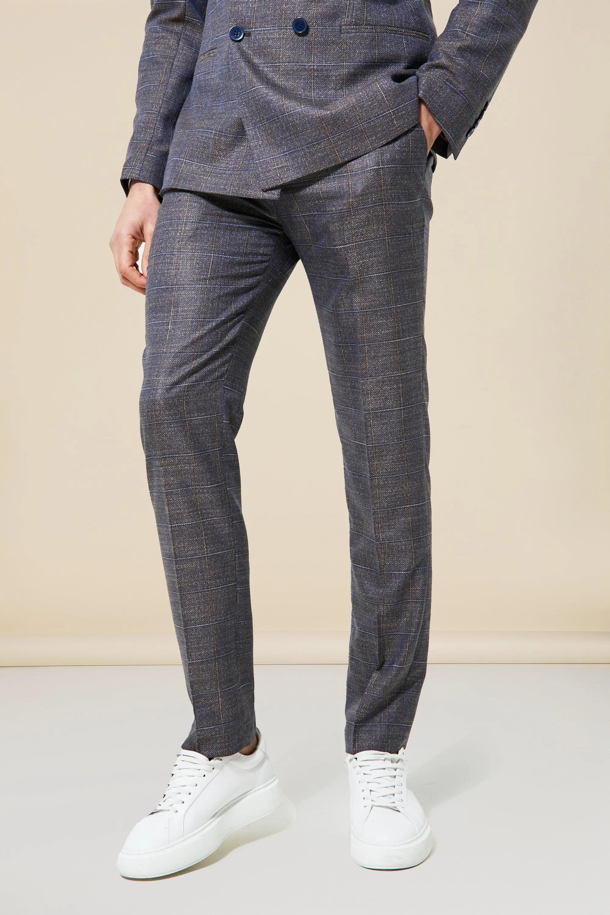 Skinny Dogstooth Suit Pants