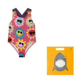 Stella McCartney Cool Sun Print Swimsuit w/ Logo Strap