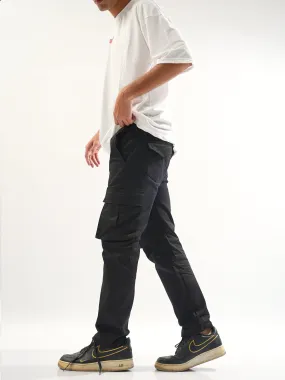 Straight-fit Black Cargo Pants