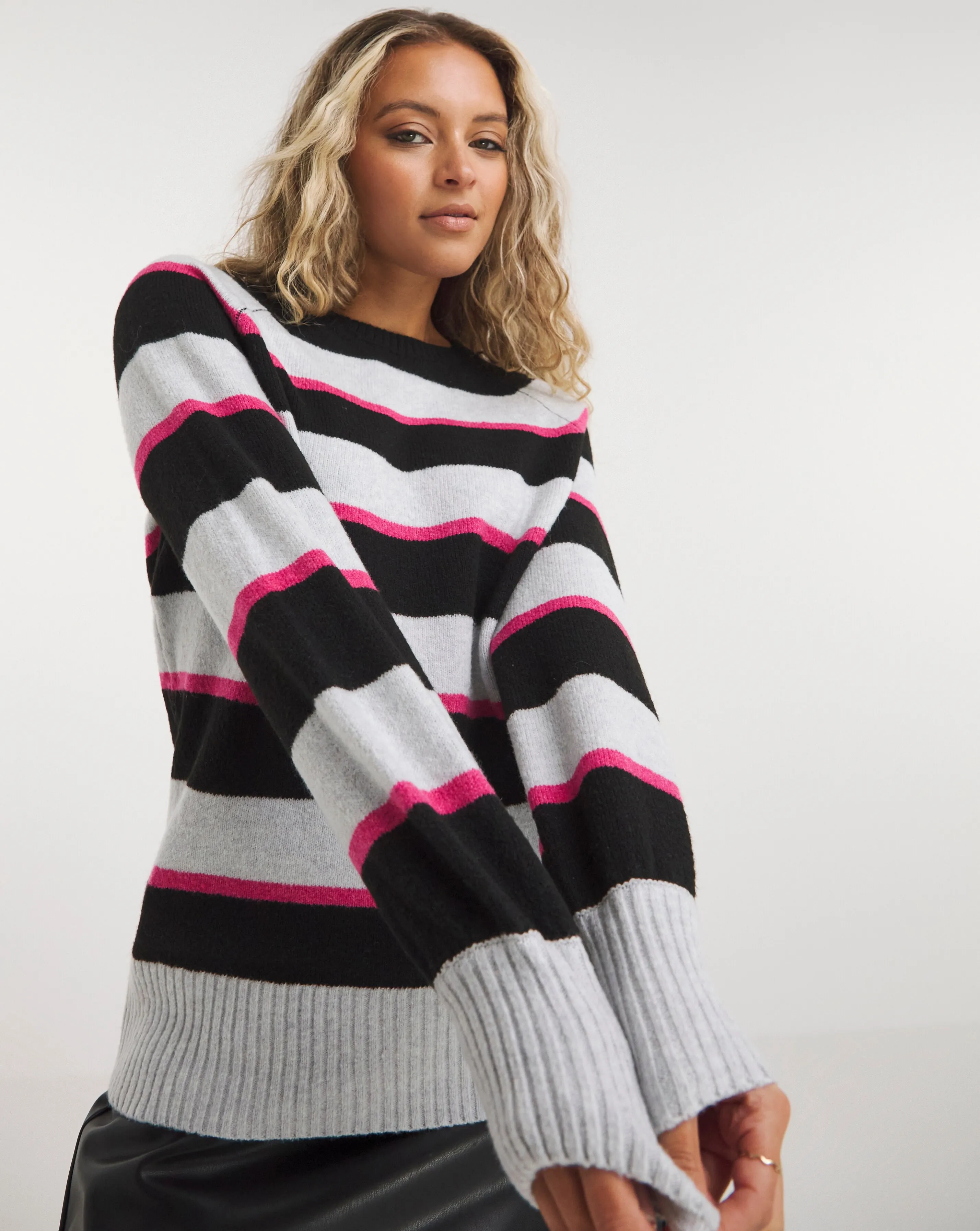 Stripe Longline Jumper | Simply Be