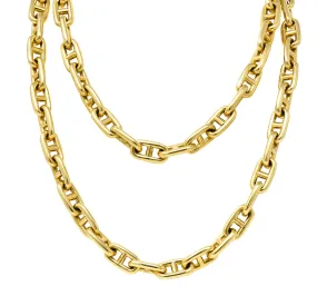 Substantial Vintage Bulgari 18 Karat Yellow Gold Italian Mariner Link Chain Necklace